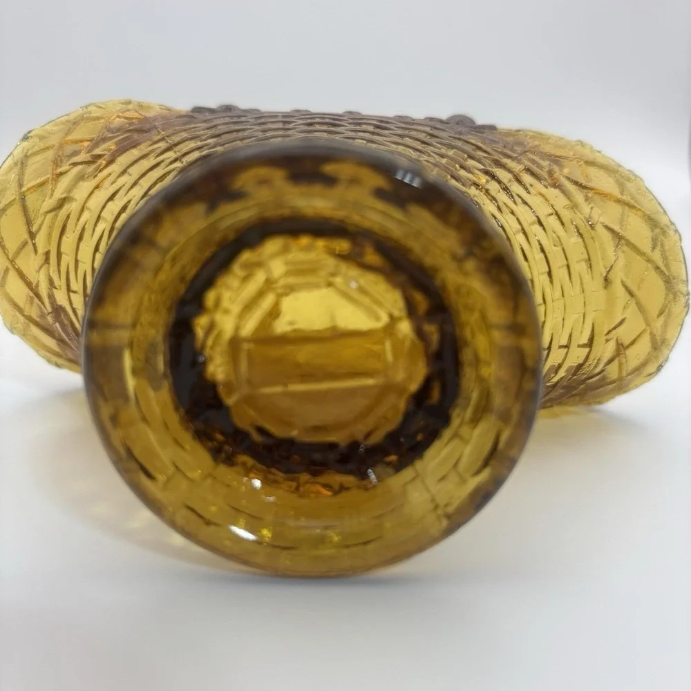 Vintage Westmoreland Glass Amber Basketweave 4
